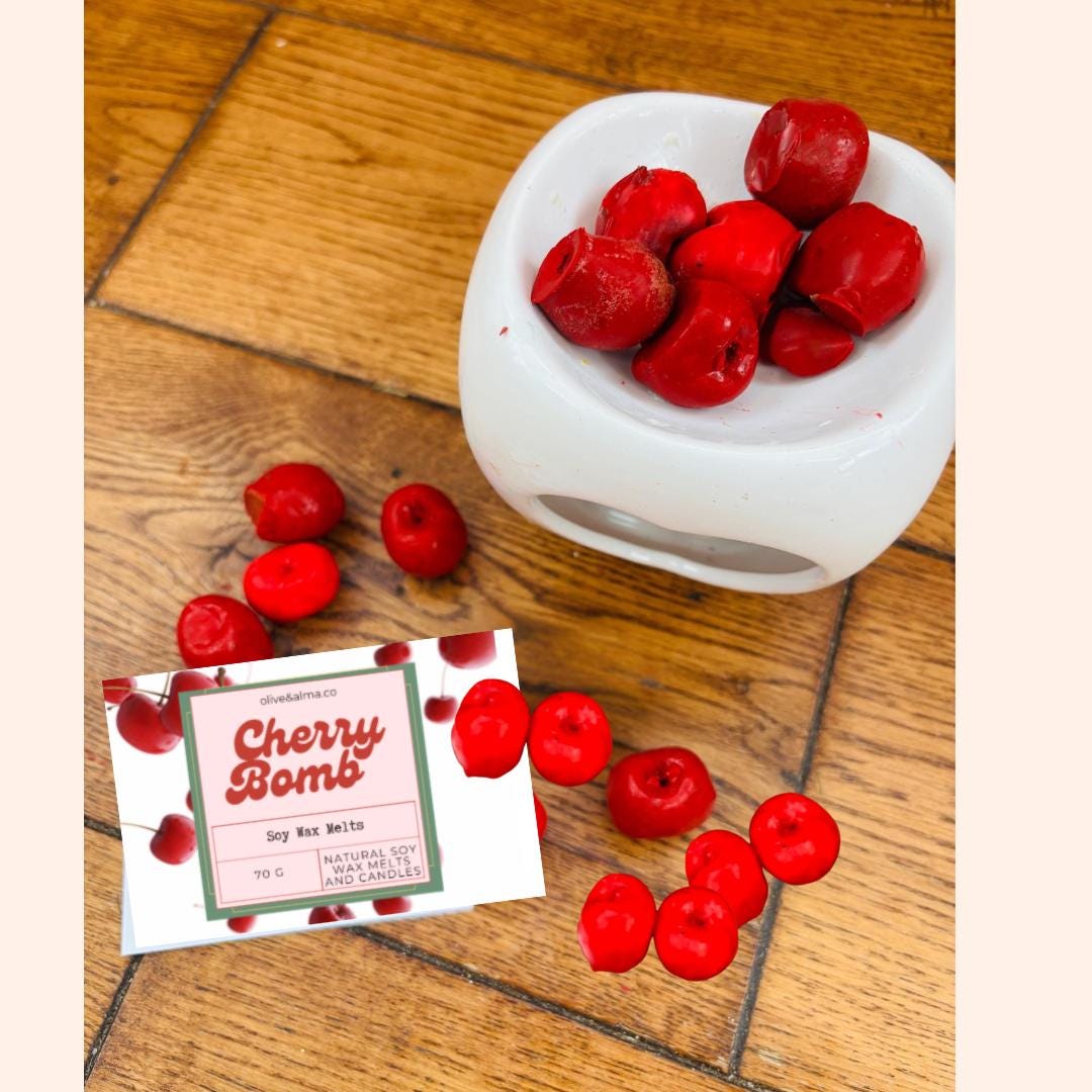 Cherry Wax Melts: Highly Fragranced Soy Wax, Botanical Accents