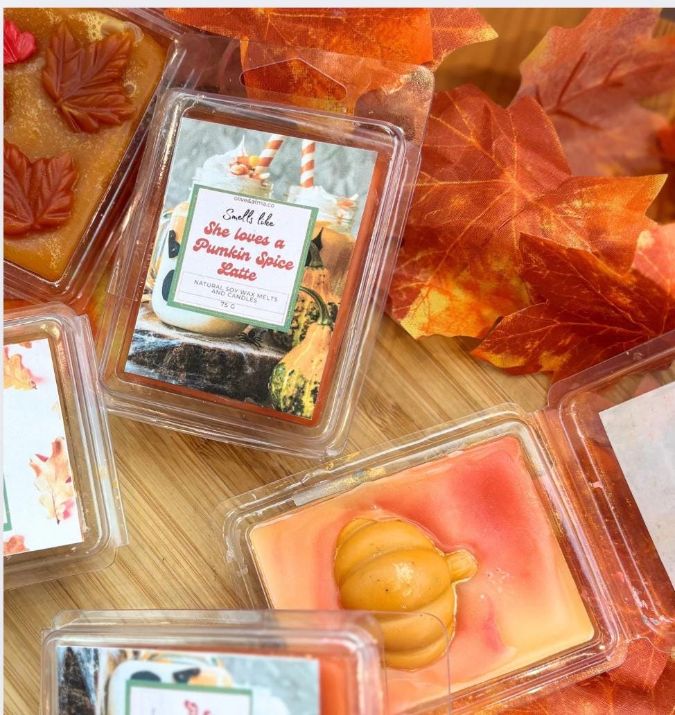 Pumpkin Spice Latte Wax Melt: Vegan Soy Wax, Strong Scent