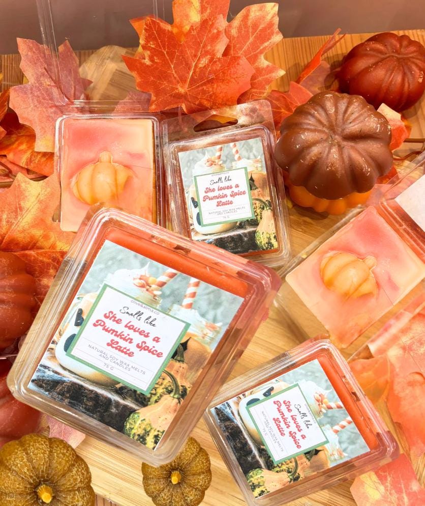 Pumpkin Spice Latte Wax Melt: Vegan Soy Wax, Strong Scent