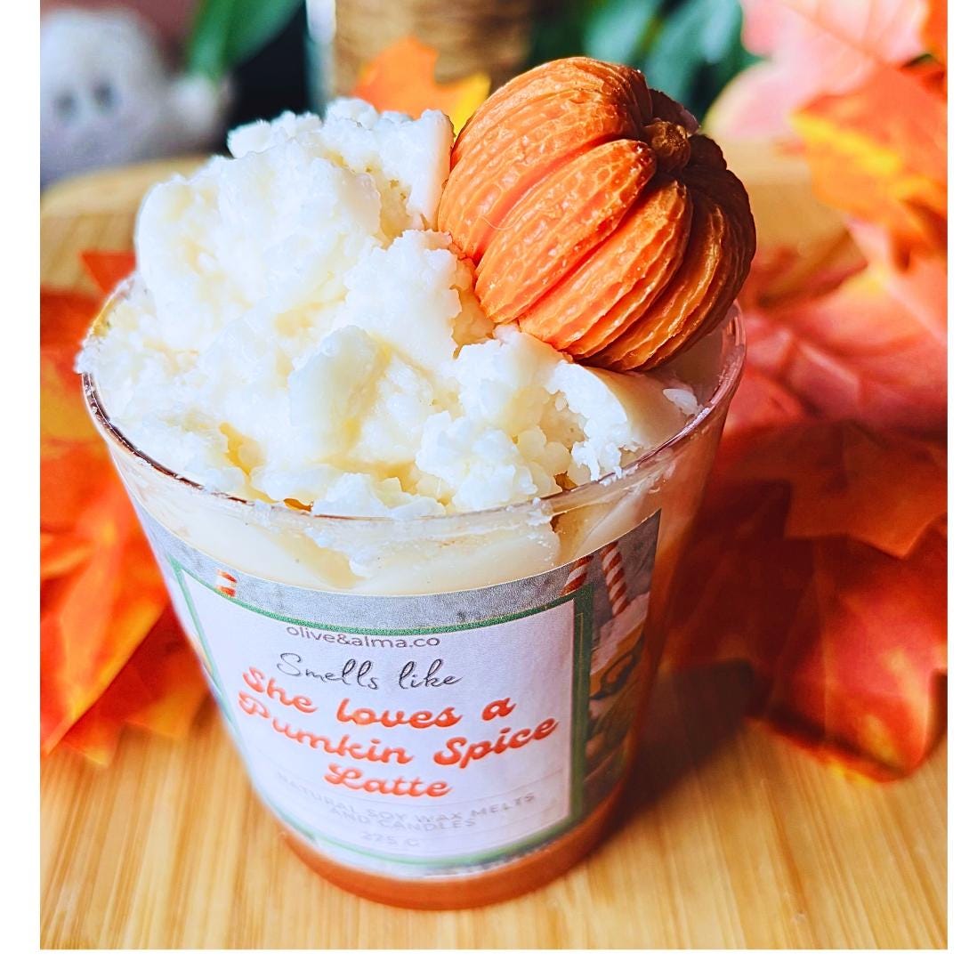 Pumpkin Spice Latte Soy Wax Candle: Autumn Coffee Scent