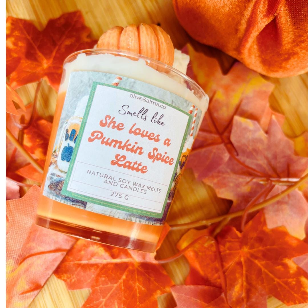 Pumpkin Spice Latte Soy Wax Candle: Autumn Coffee Scent