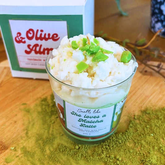 Matcha Latte Soy Candle: Vegan Tea Scent, Hand-Poured in UK