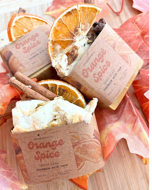 Orange Spice Soap bar: Vegan Body Wash, Shampoo & Shave Soap, luxury gift