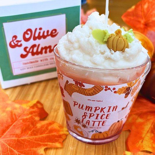 Pumpkin Spice Latte Soy Wax Candle: Autumn Coffee Scent