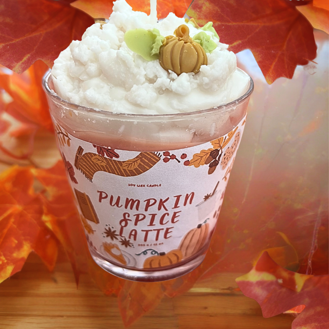 Pumpkin Spice Latte Soy Wax Candle: Autumn Coffee Scent