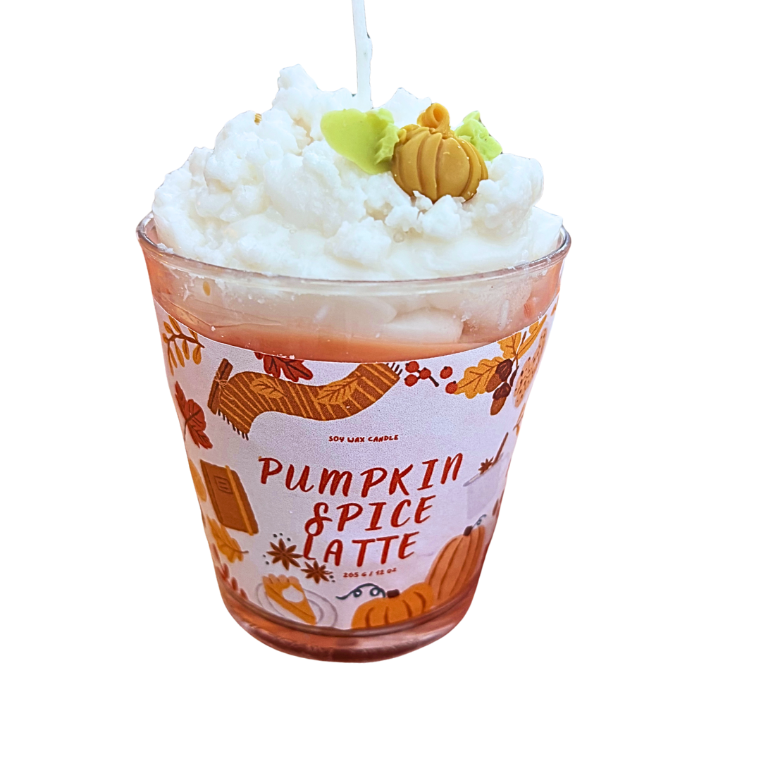 Pumpkin Spice Latte Soy Wax Candle: Autumn Coffee Scent