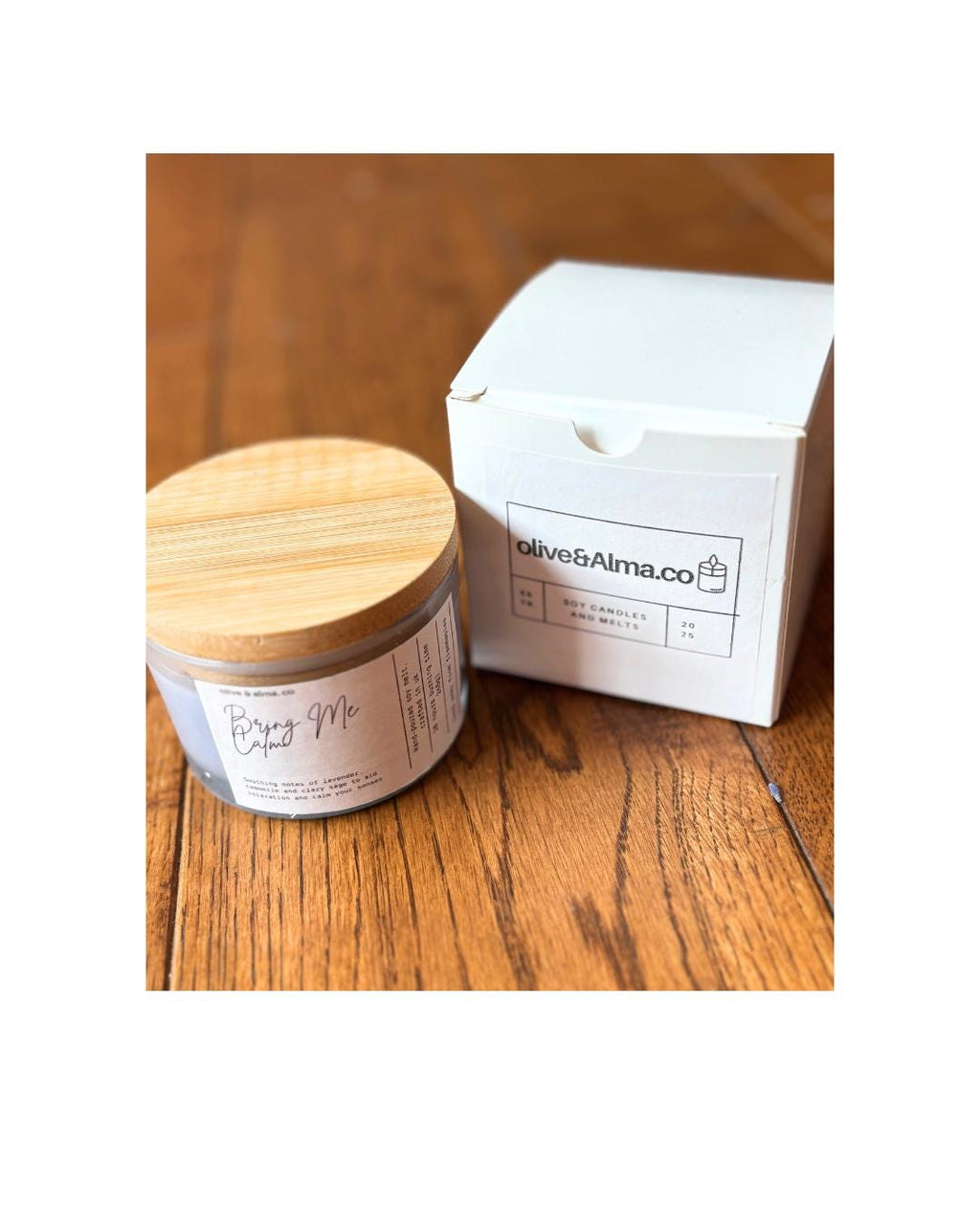 crackling wick manifestation container candle bamboo lid, lavender, boho, apothecary style, natural, personalised gift, handcrafted