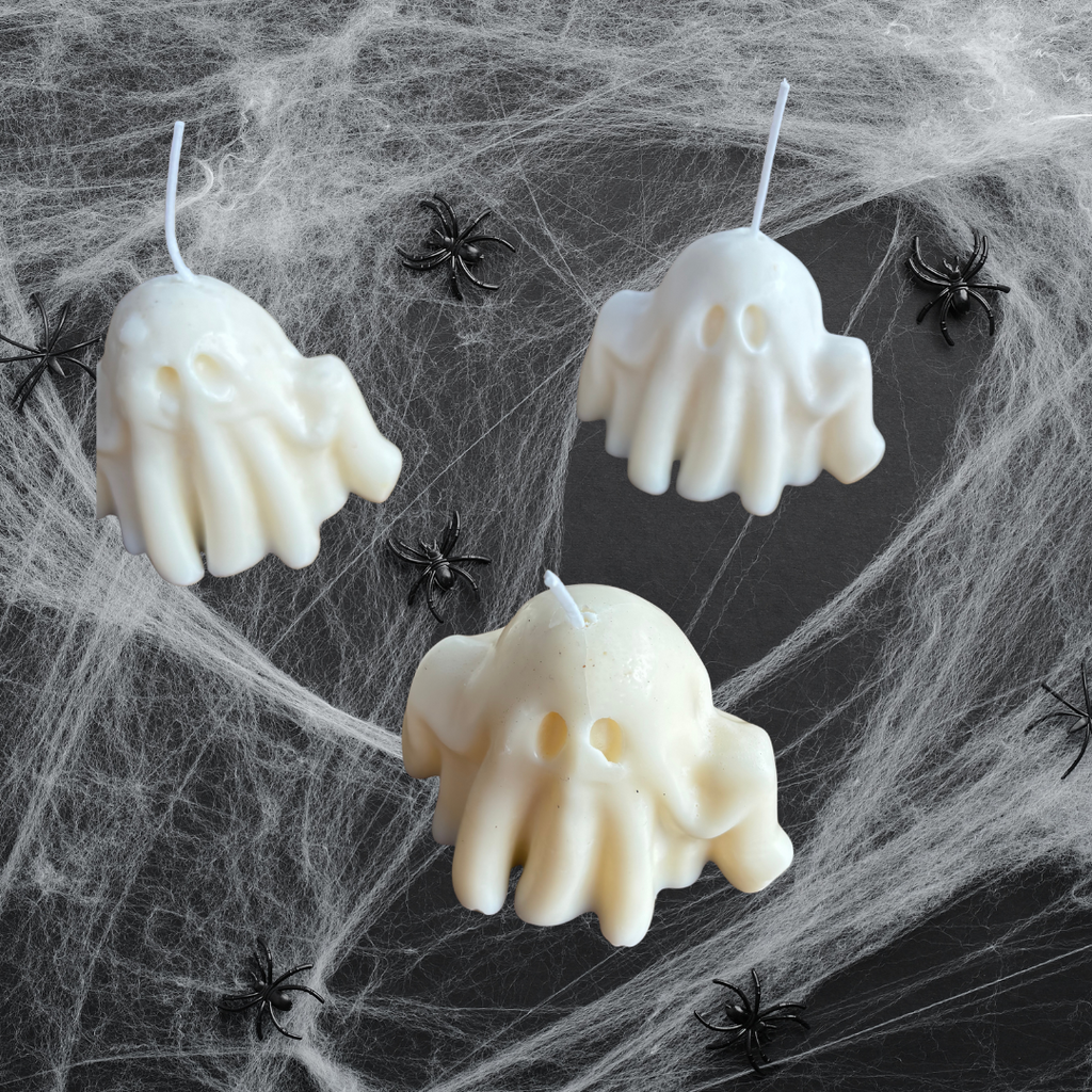 3 x cute ghost candles, various scents, Autumn Decoration | Fall halloween candle