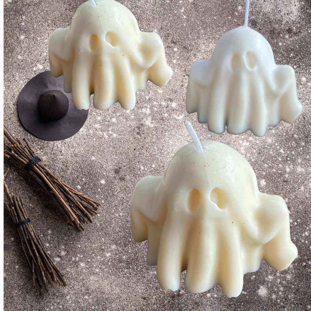 3 x cute ghost candles, various scents, Autumn Decoration | Fall halloween candle