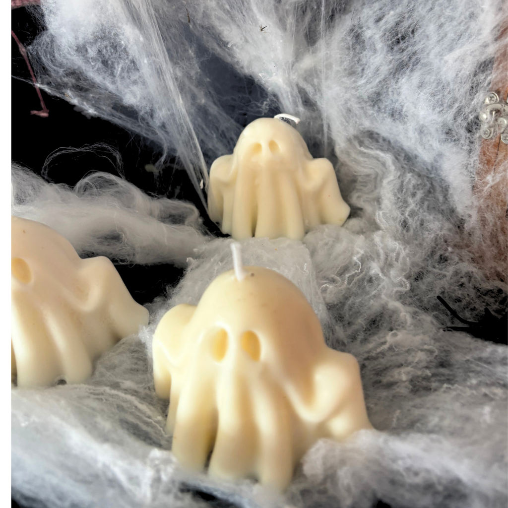 3 x cute ghost candles, various scents, Autumn Decoration | Fall halloween candle