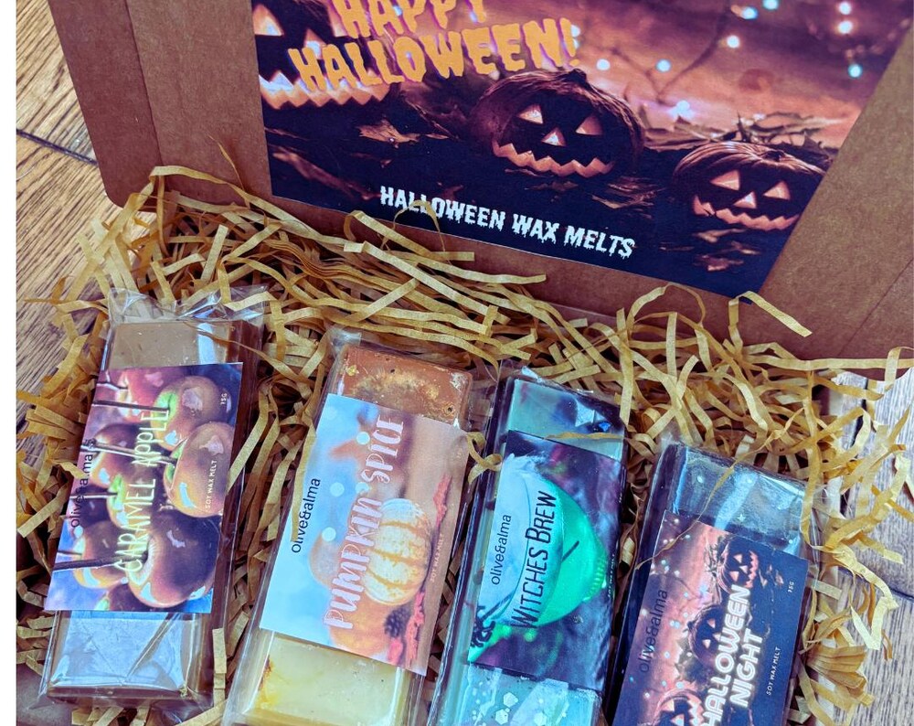 Halloween Wax Melt Snap Bars: Vegan Soy Wax, Strong Scent, Letterbox Gift