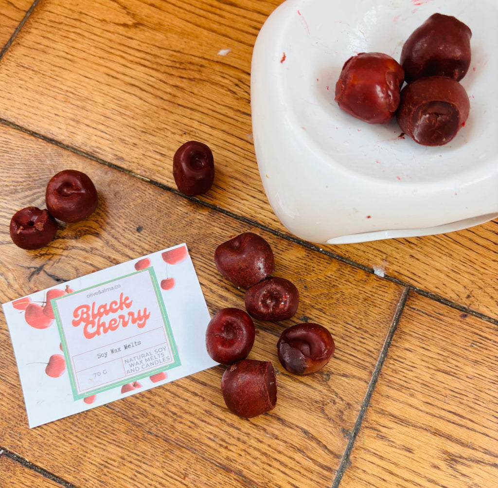 Cherry wax melts 9 highly fragranced Mini  botanical wax melts, long-lasting melts, unstoppable melts, sweet cherry fragrance letterbox gift