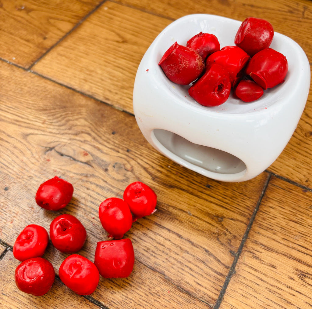 Cherry wax melts 9 highly fragranced Mini  botanical wax melts, long-lasting melts, unstoppable melts, sweet cherry fragrance letterbox gift
