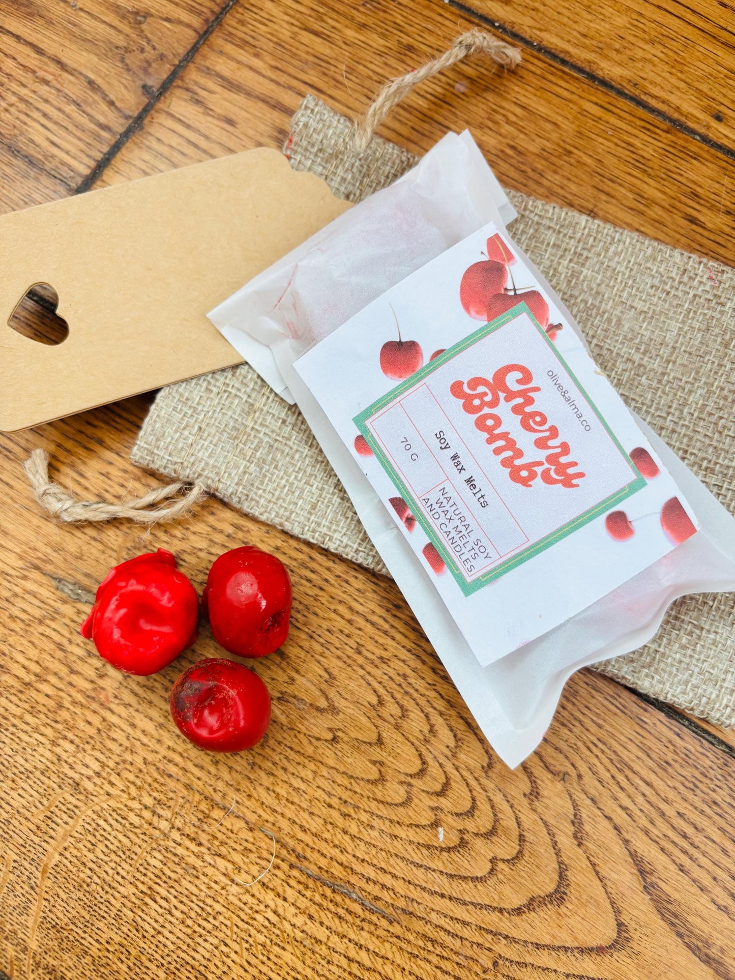 Cherry Wax Melts: Highly Fragranced Soy Wax, Botanical Accents