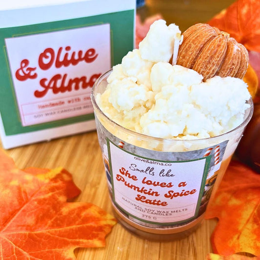 Pumpkin Spice Latte Soy Wax Candle: Autumn Coffee Scent