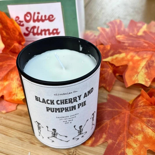 Black Cherry and Pumpkin Pie soy wax container candle, Halloween candle, Halloween gift
