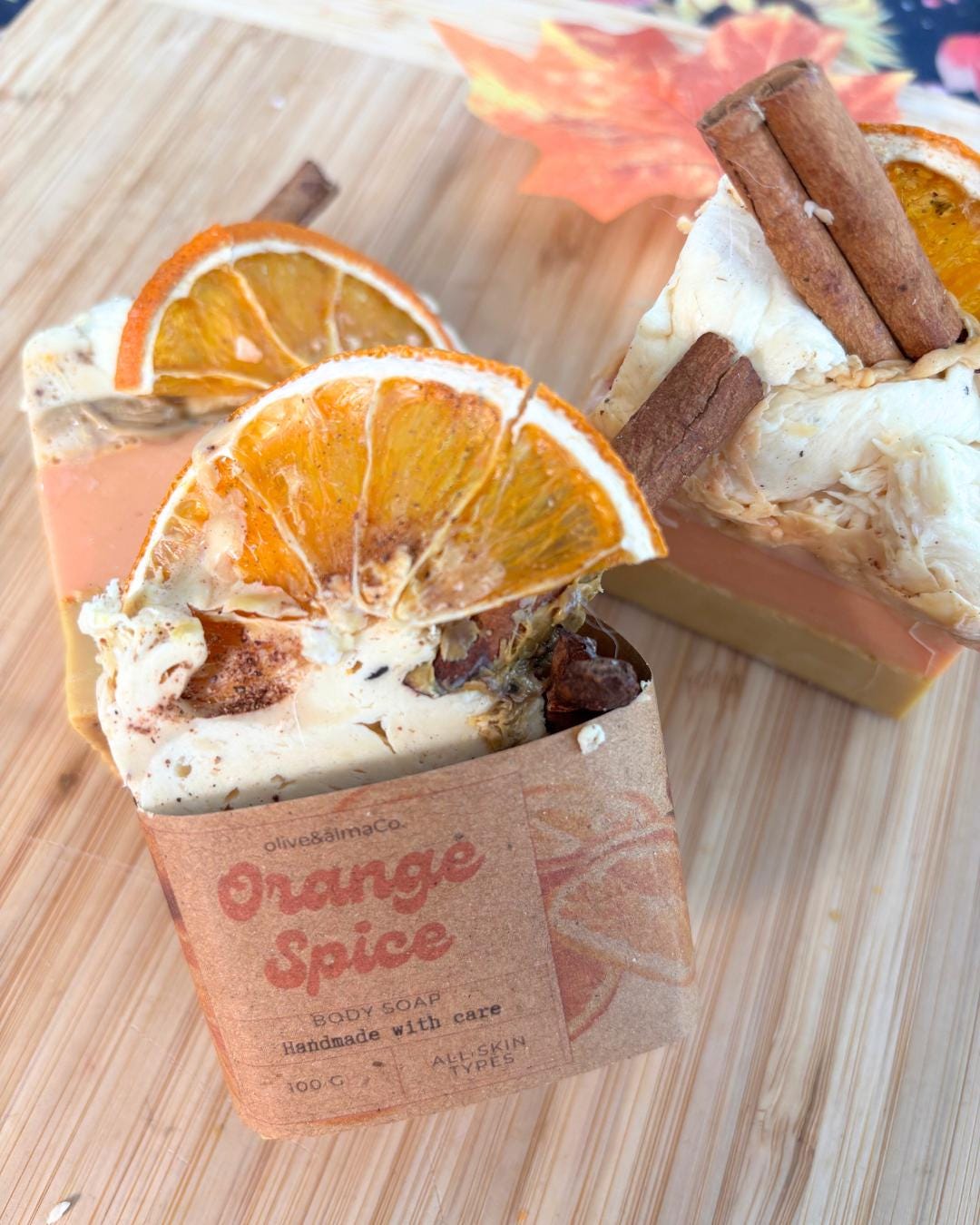 Orange Spice Soap bar: Vegan Body Wash, Shampoo & Shave Soap, luxury gift